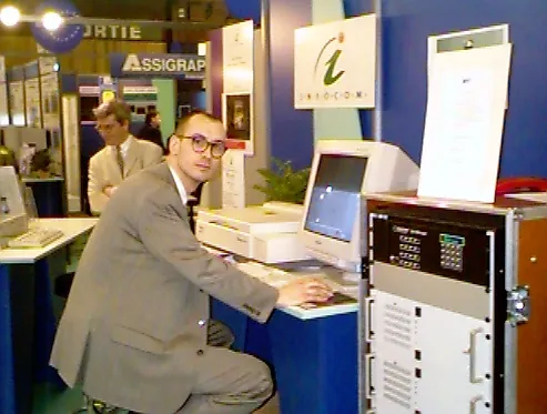 Loïc sur le stand NTI au salon Micad 1997